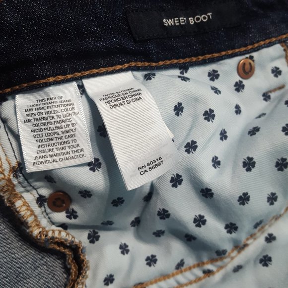 Lucky Brand Jeans Sweet Boot Sz 10 Dark - Picture 6 of 8